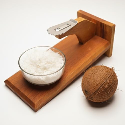 Traditional Polished Teak Wood Coconut Scraper