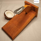 Traditional Polished Teak Wood Coconut Scraper