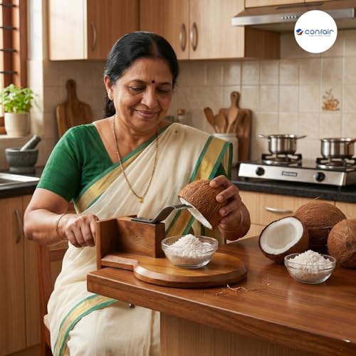 Manual Coconut Scraper with Table Edge Clamp
