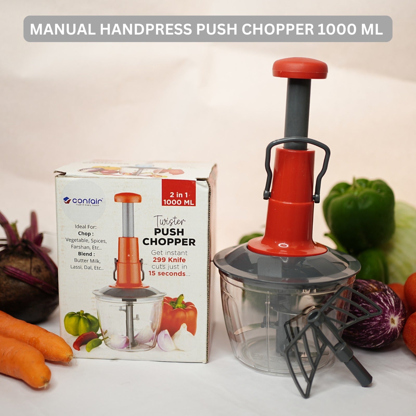 Manual  Push Chopper (1000 ml)
